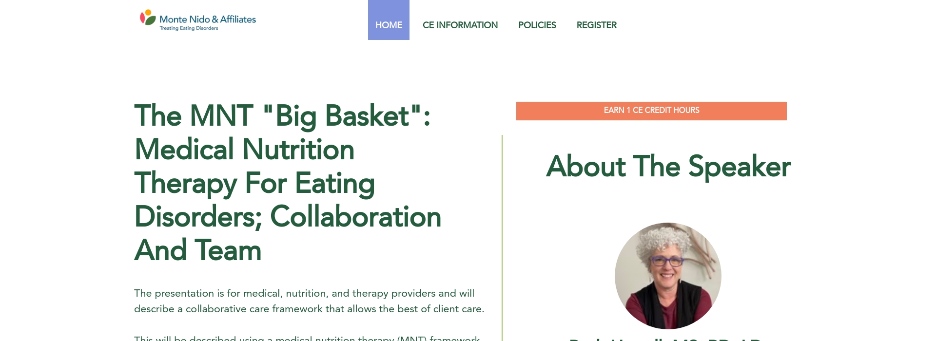 The MNT "Big Basket": Medical Nutrition Therapy for Eating Disorders ...